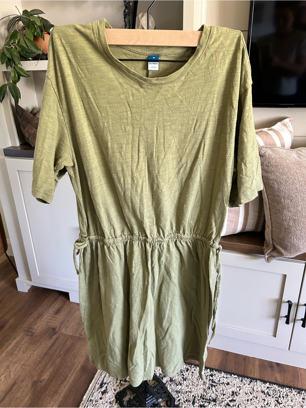 Old Navy Olive Green Crewneck T-Shirt dress